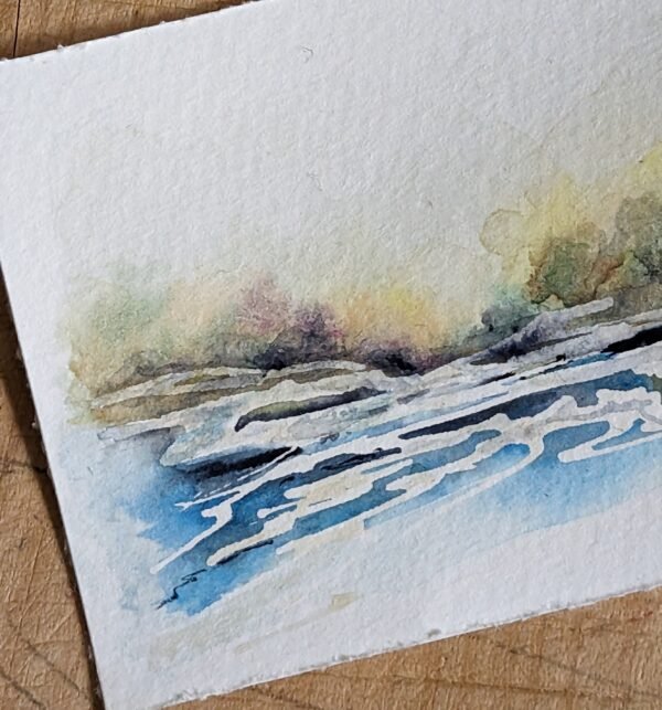 original watercolour art trading card seascape painting