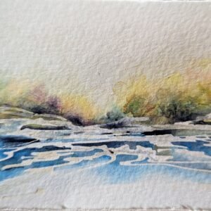 miniature watercolour painting. seascape ACEO. original art in an impressionistic style