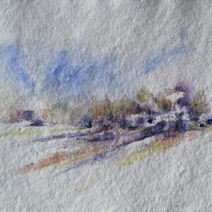 Landscape painting ideas for capturing the French countryside. in watercolour. Loose and expressive artwork