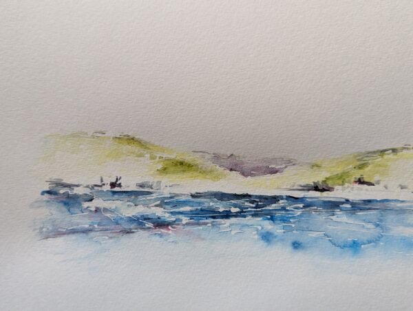 Expressive sea painting in watercolour by Emma Herbert