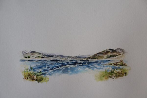 A limited edition print of a watercolour seascape