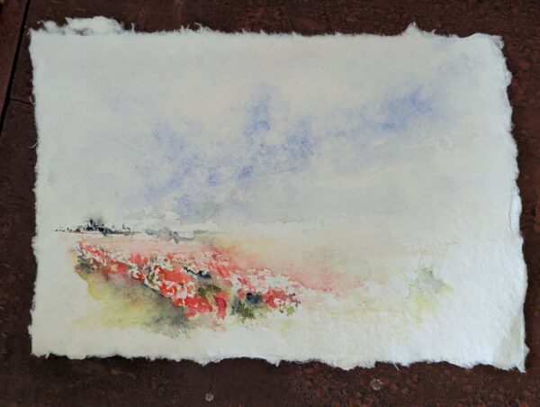 Poppy Fields of France - Original Watercolour Artwork - Image 3